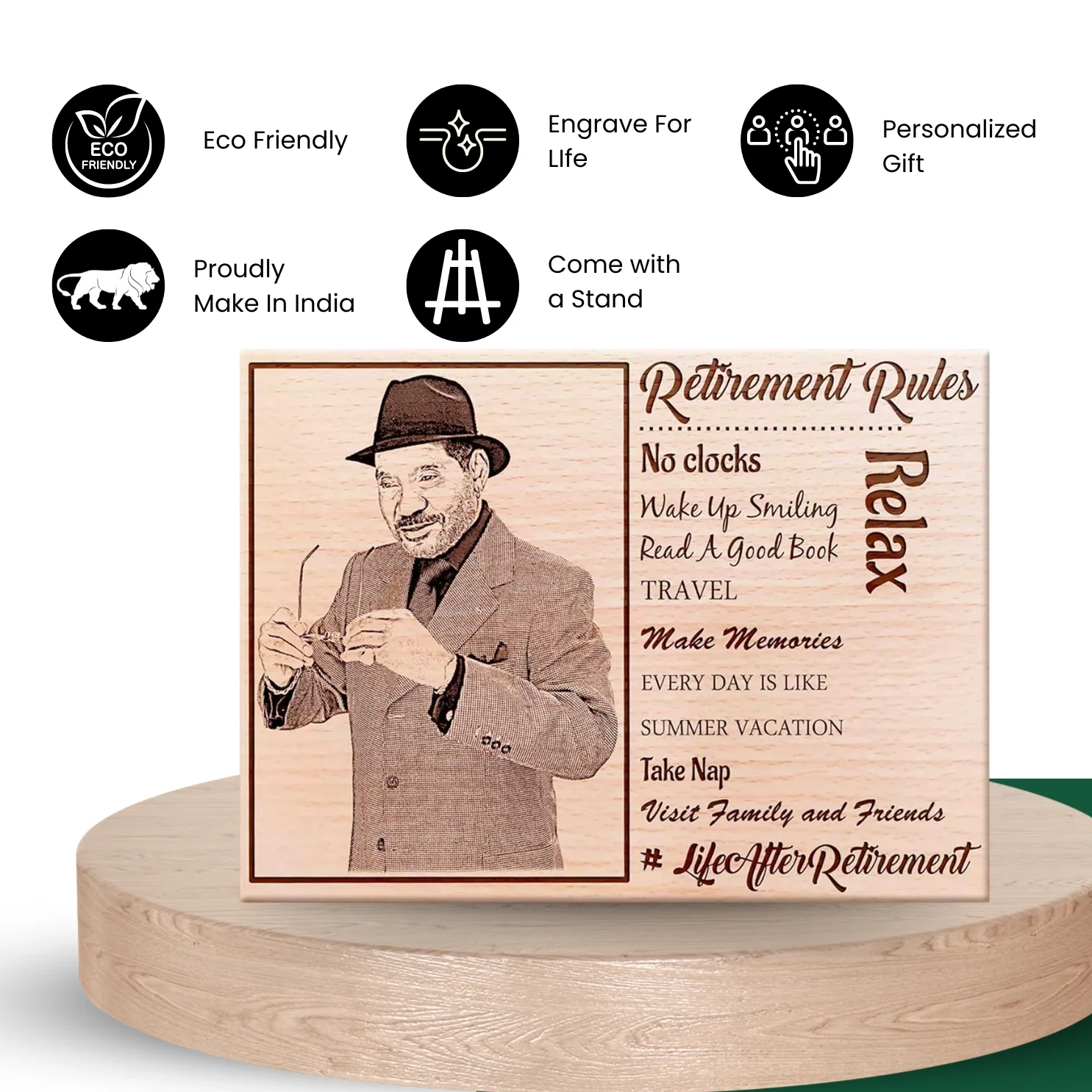 Personalized Wooden Photo Frame Best Retirement Gift - Image 4