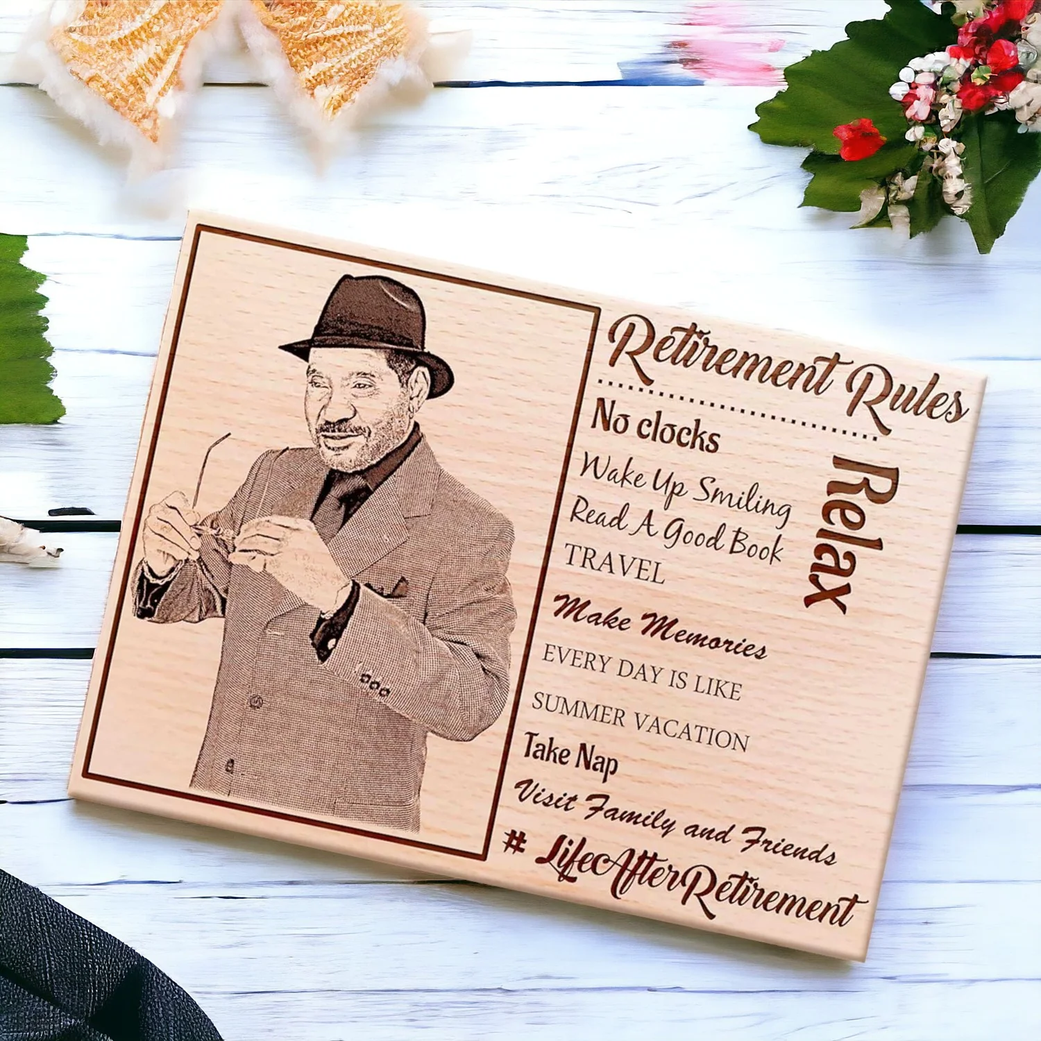 Personalized Wooden Photo Frame Best Retirement Gift - Image 3