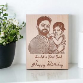 Customized Engraved Wooden Photo Frame For Dad Birthday