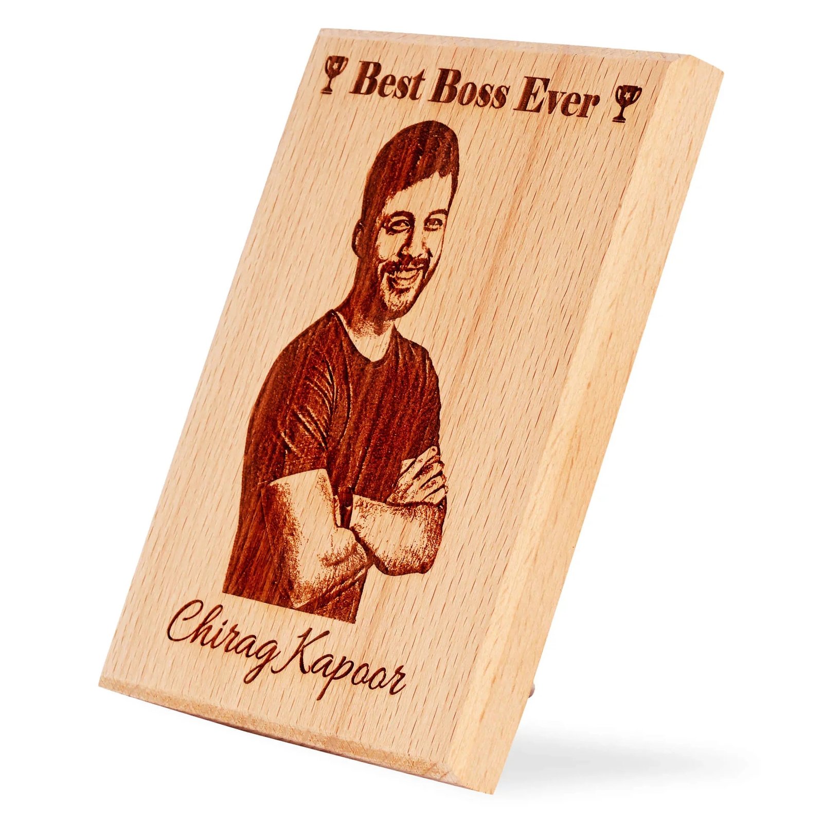 Gift for Boss – Personalized Engraved Wooden Photo Plaque - Image 3