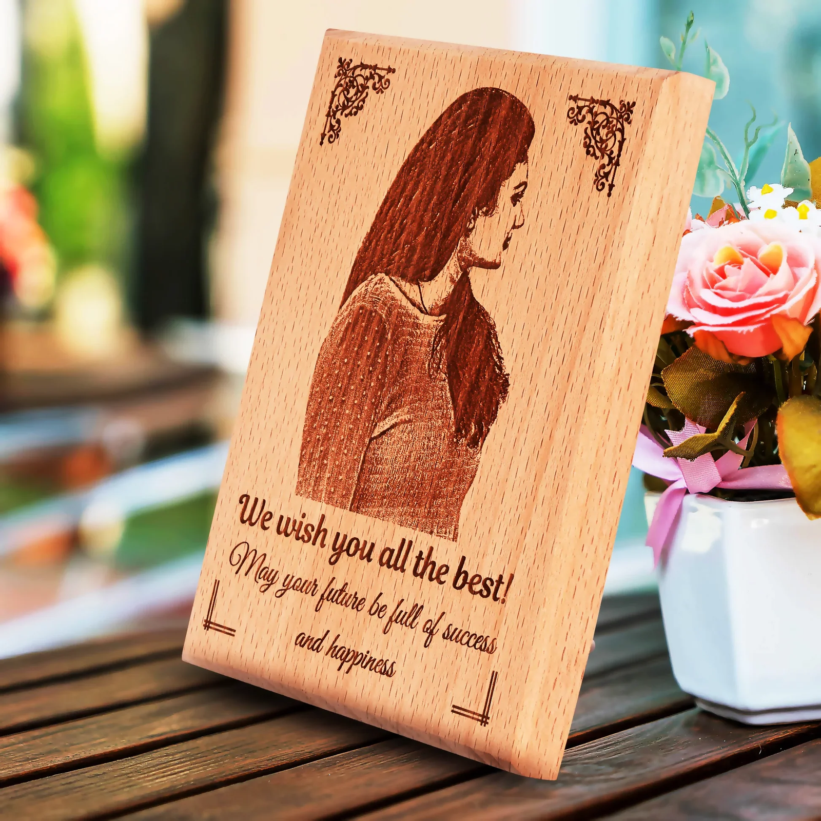 Gift For Farewell – Personalized Engraved Wooden Photo Frame - Image 2