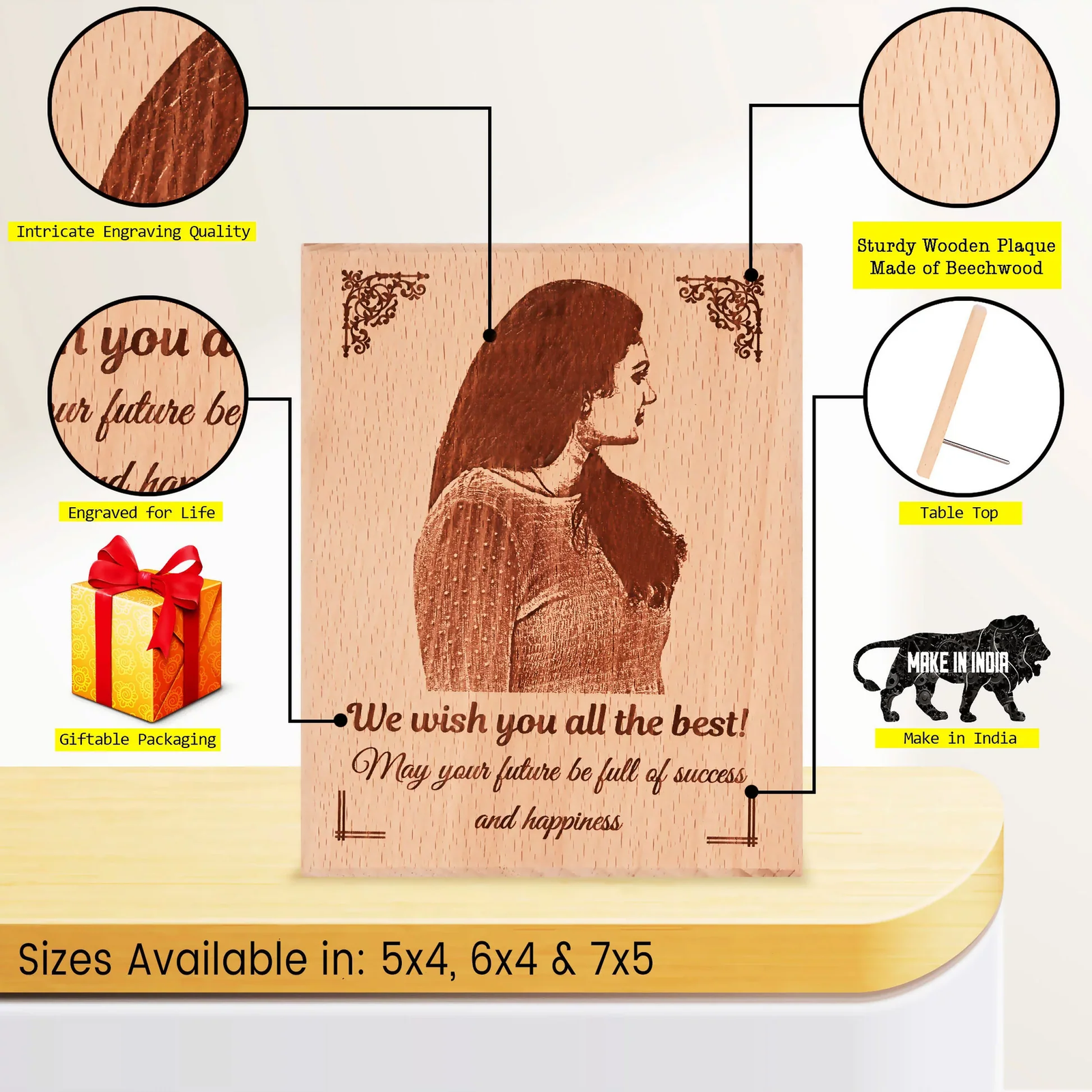 Gift For Farewell – Personalized Engraved Wooden Photo Frame - Image 4
